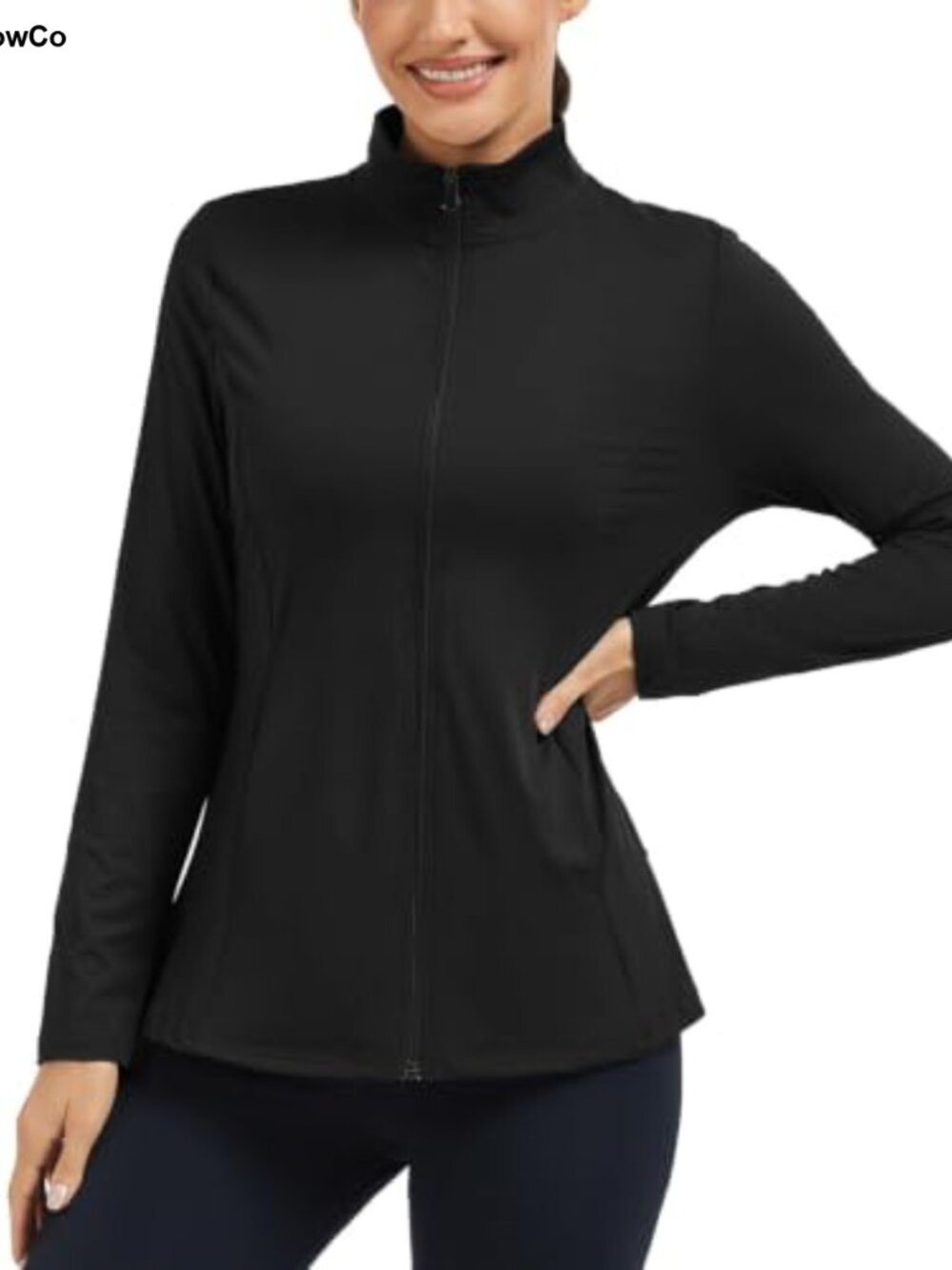 UPF 50+ Lightweight Full Zip Long Sleeve Athletic Jacket with Pleated Hem for - Picture 3 of 6